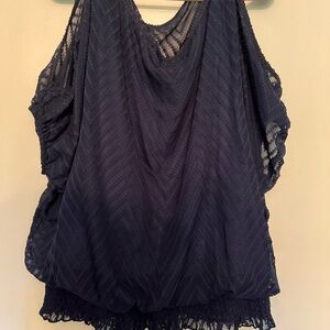 SHEIN Navy Blue Lace Blouse